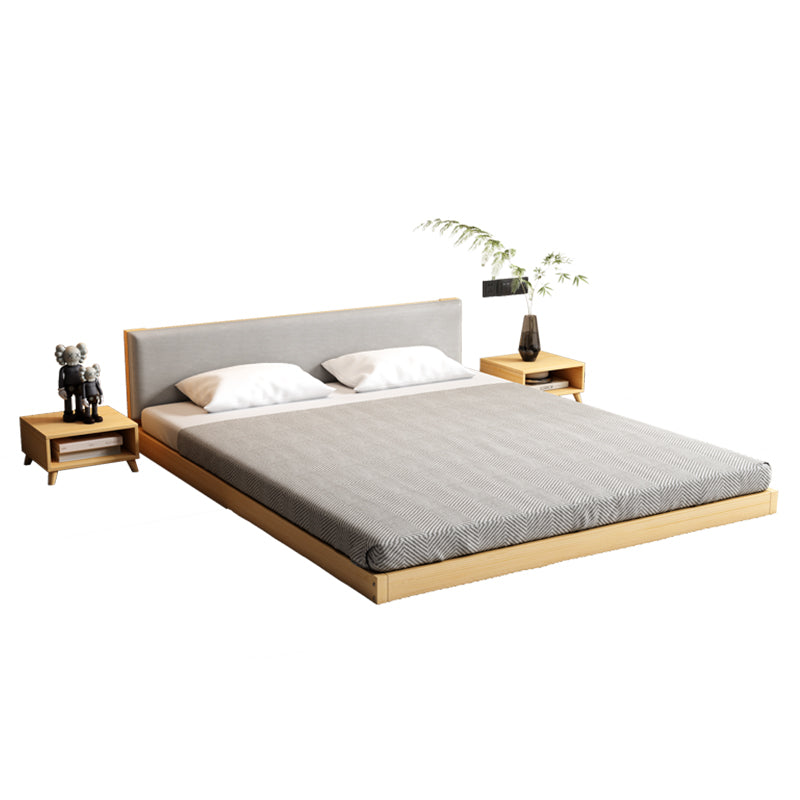 Solid Wood Double Bed, Minimalist Platform Style for Modern Interiors