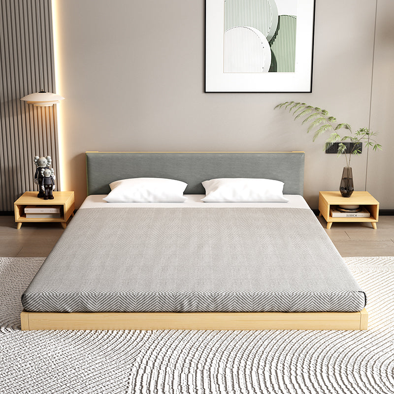 Solid Wood Double Bed, Minimalist Platform Style for Modern Interiors