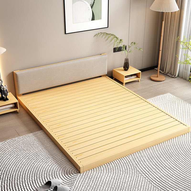 Solid Wood Double Bed, Minimalist Platform Style for Modern Interiors