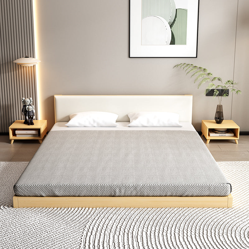Solid Wood Double Bed, Minimalist Platform Style for Modern Interiors