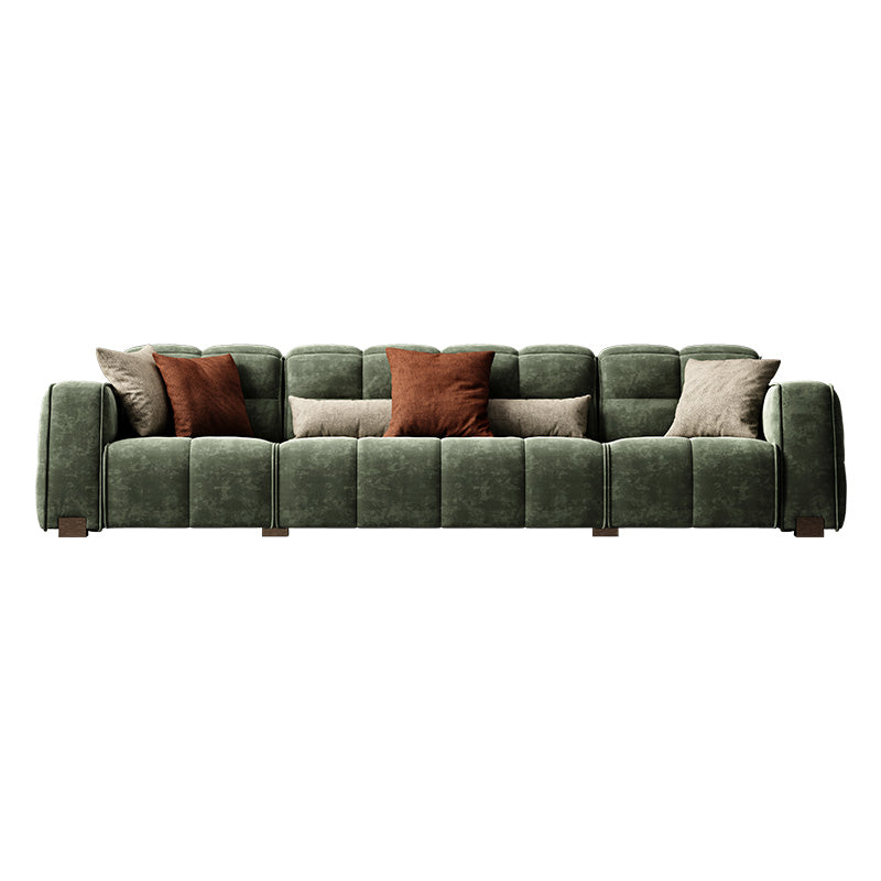 Italian Style Full-Grain Leather Sofa, Simple Linear Modern Design