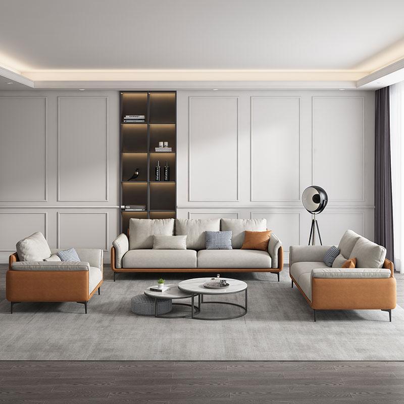 Elegant Italian Fabric Couch, Wash-Free Tech Material for Apartments