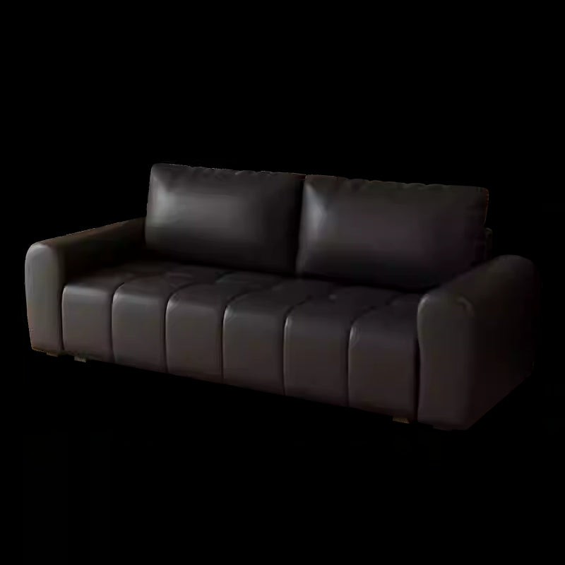 2025 French Vintage Leather Sofa, Compact Two-Seater Luxury Style