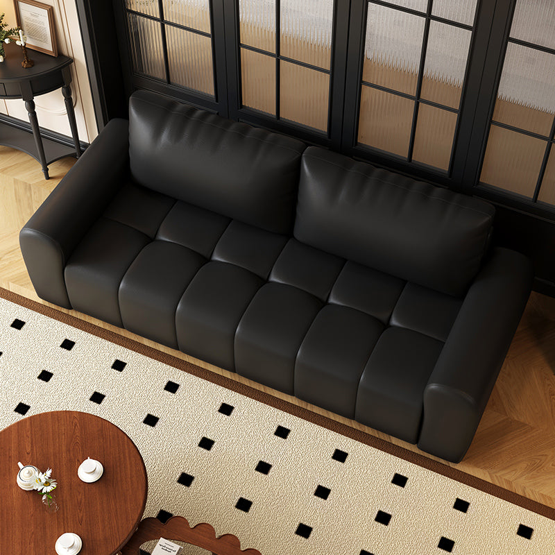 2025 French Vintage Leather Sofa, Compact Two-Seater Luxury Style