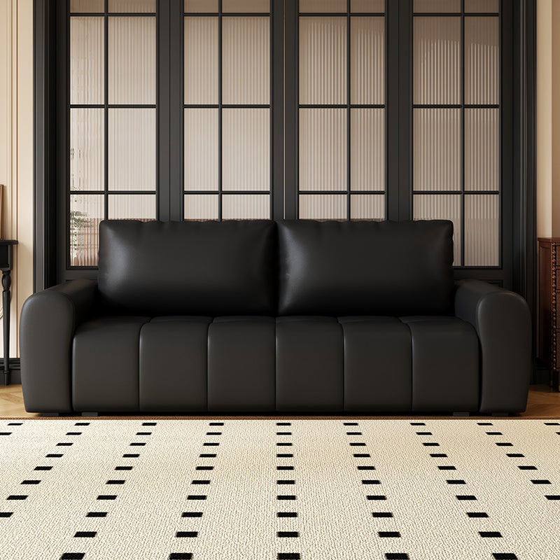 2025 French Vintage Leather Sofa, Compact Two-Seater Luxury Style